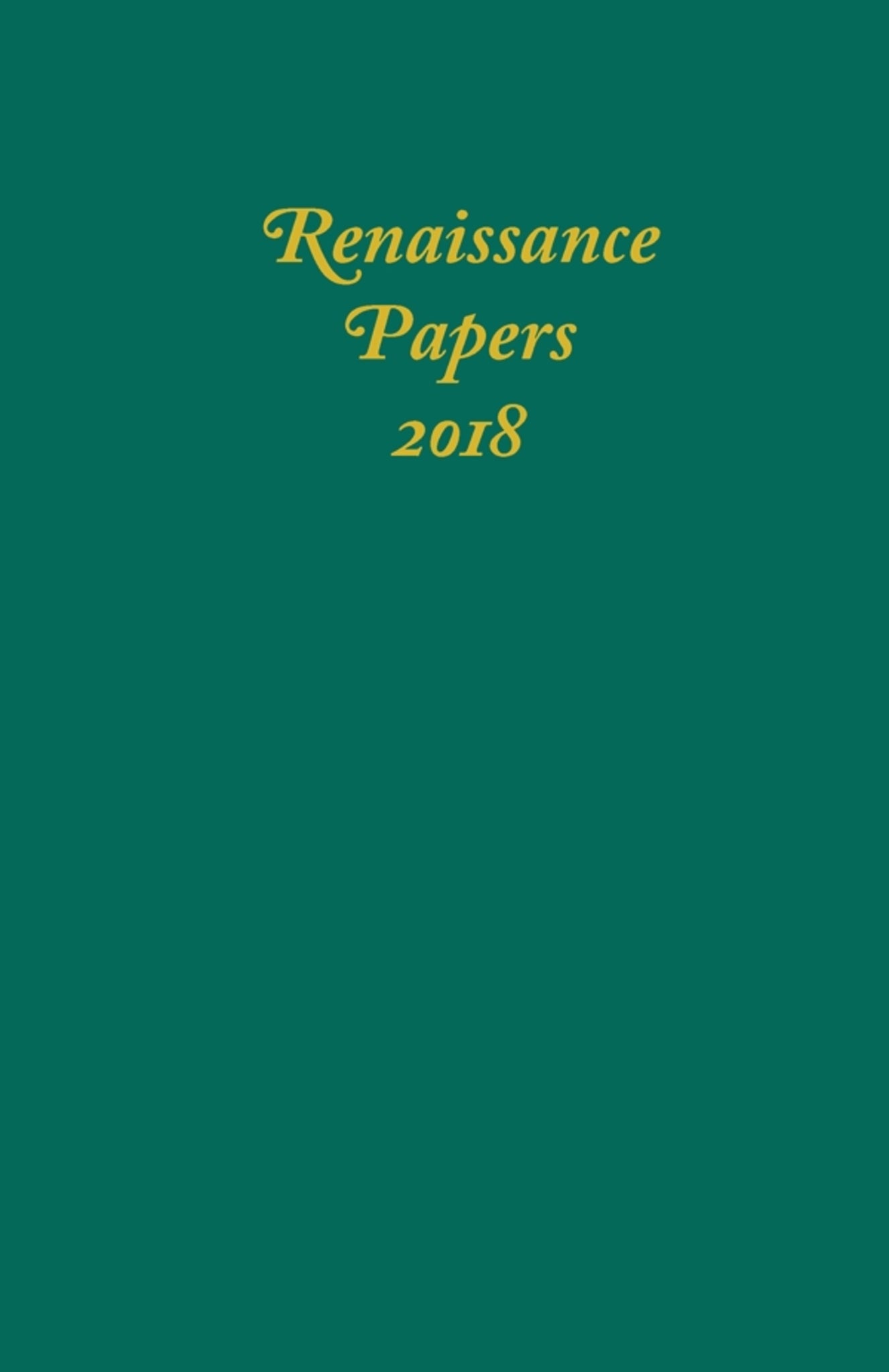 Cover image for Renaissance Papers 2018 ISBN 9781640140592